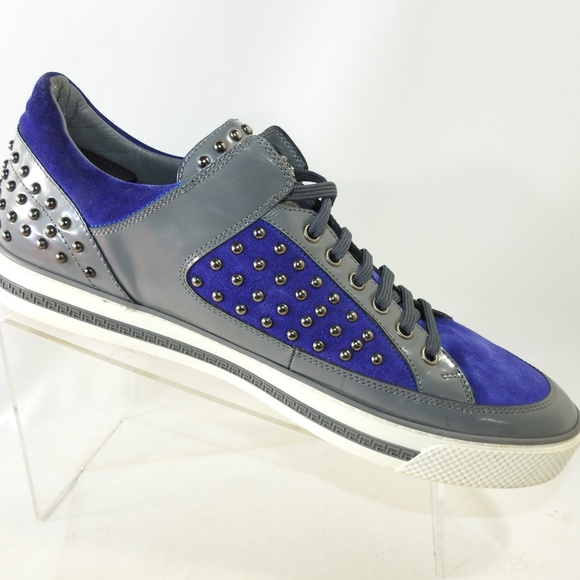 Versace Medusa Sz 12 Blue Gray Sneaker Mens L3D25 - Picture 4 of 8